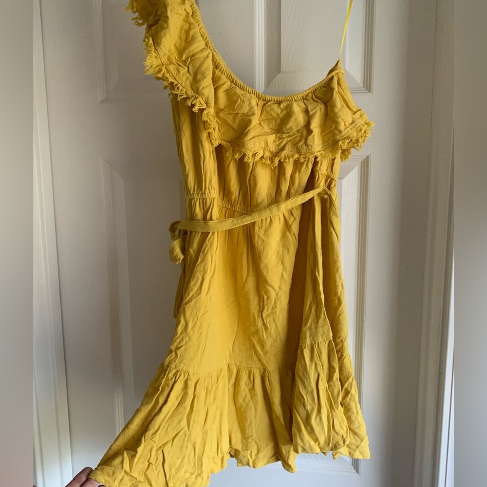 NWOT Promesa Linen-Blend Ruffled One-Shoulder Dress - Picture 6 of 9